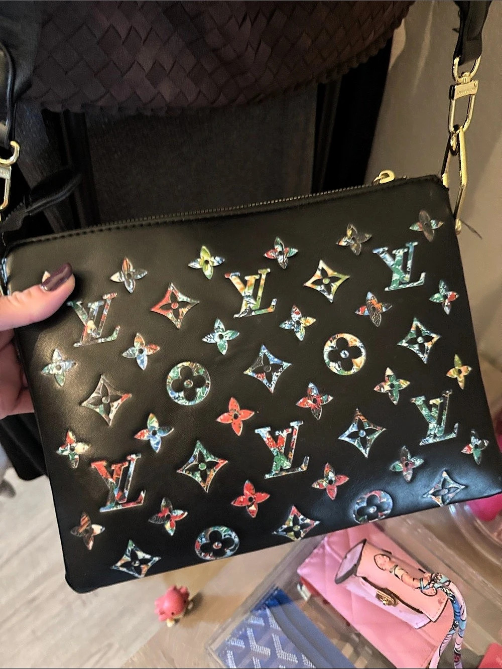 Multicolor Monogram Crossbody Clutch